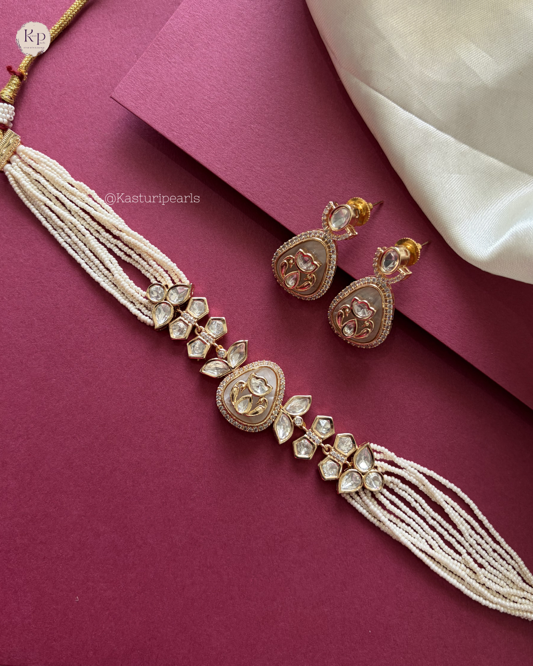 Brinda Moisannite Kundan necklace set