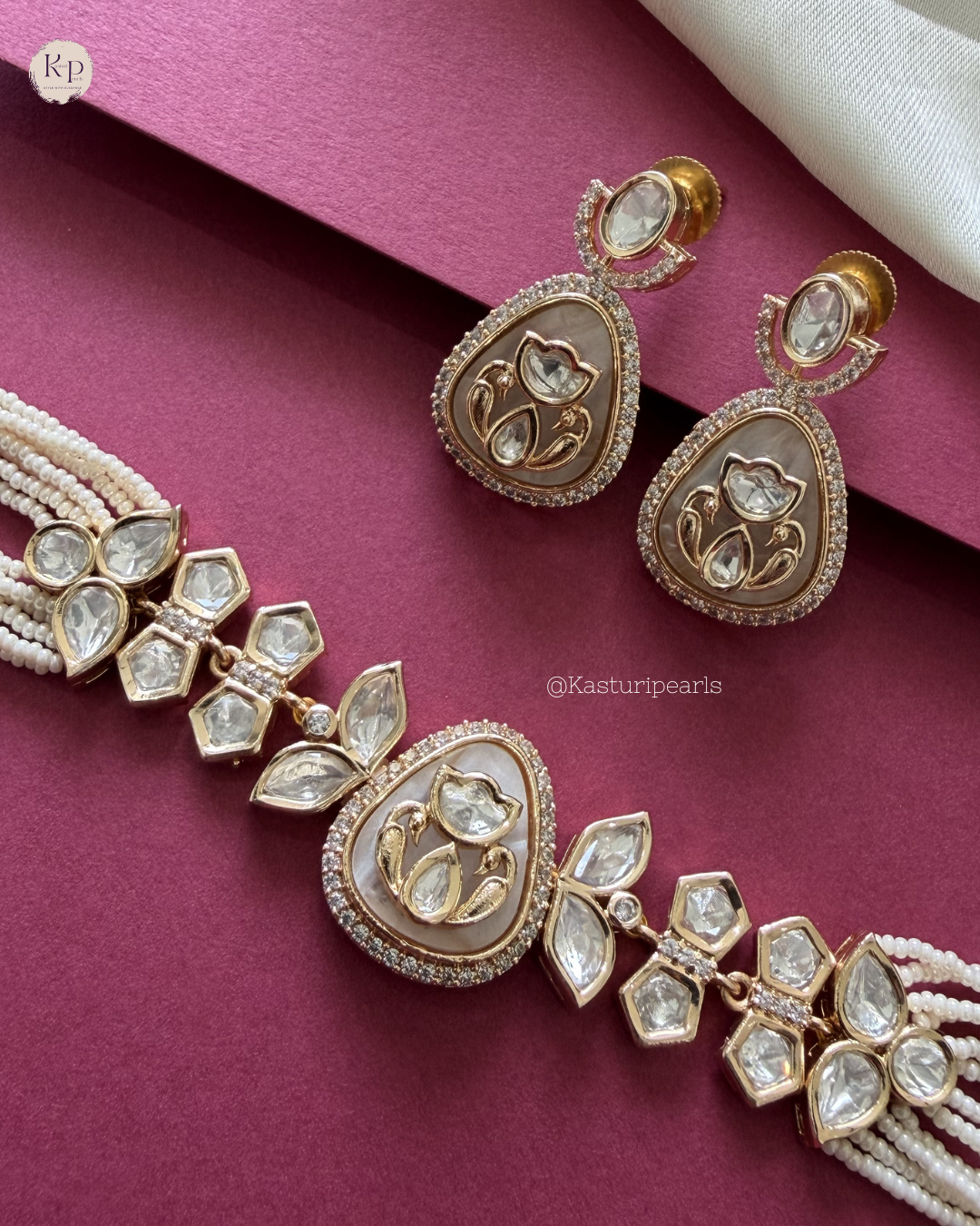 Brinda Moisannite Kundan necklace set