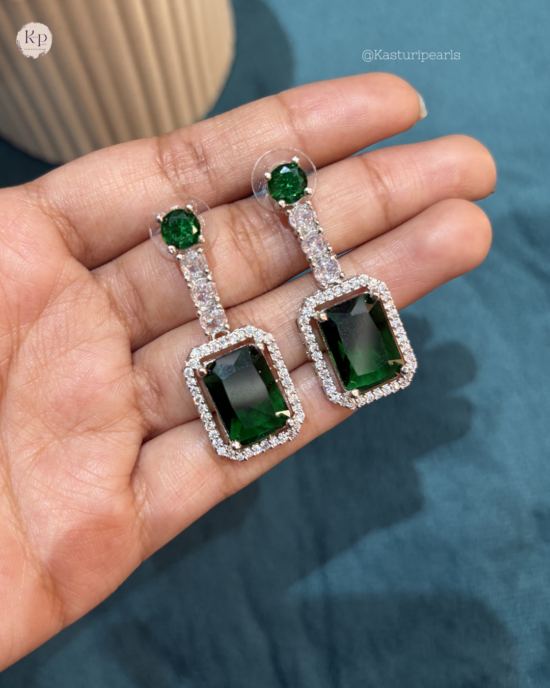 Chaitra Green AD Earrings