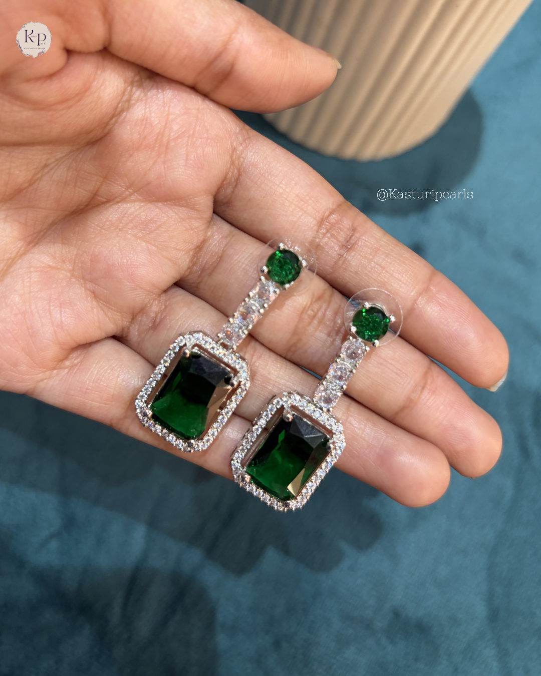 Chaitra Green AD Earrings