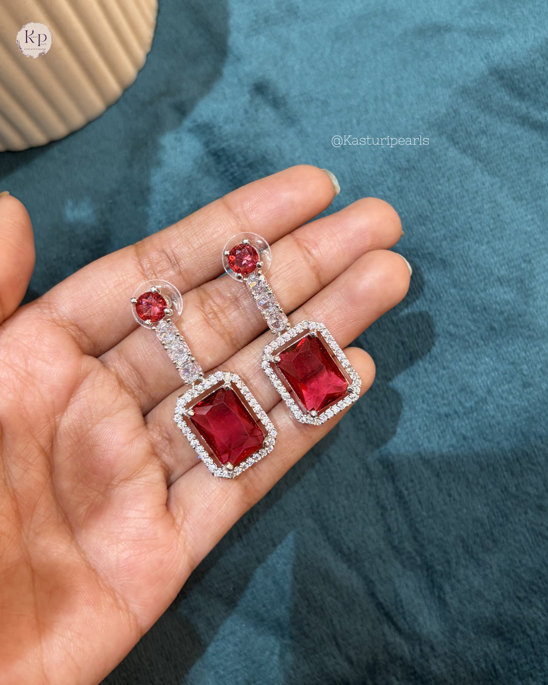 Chaitra Ruby AD Earrings