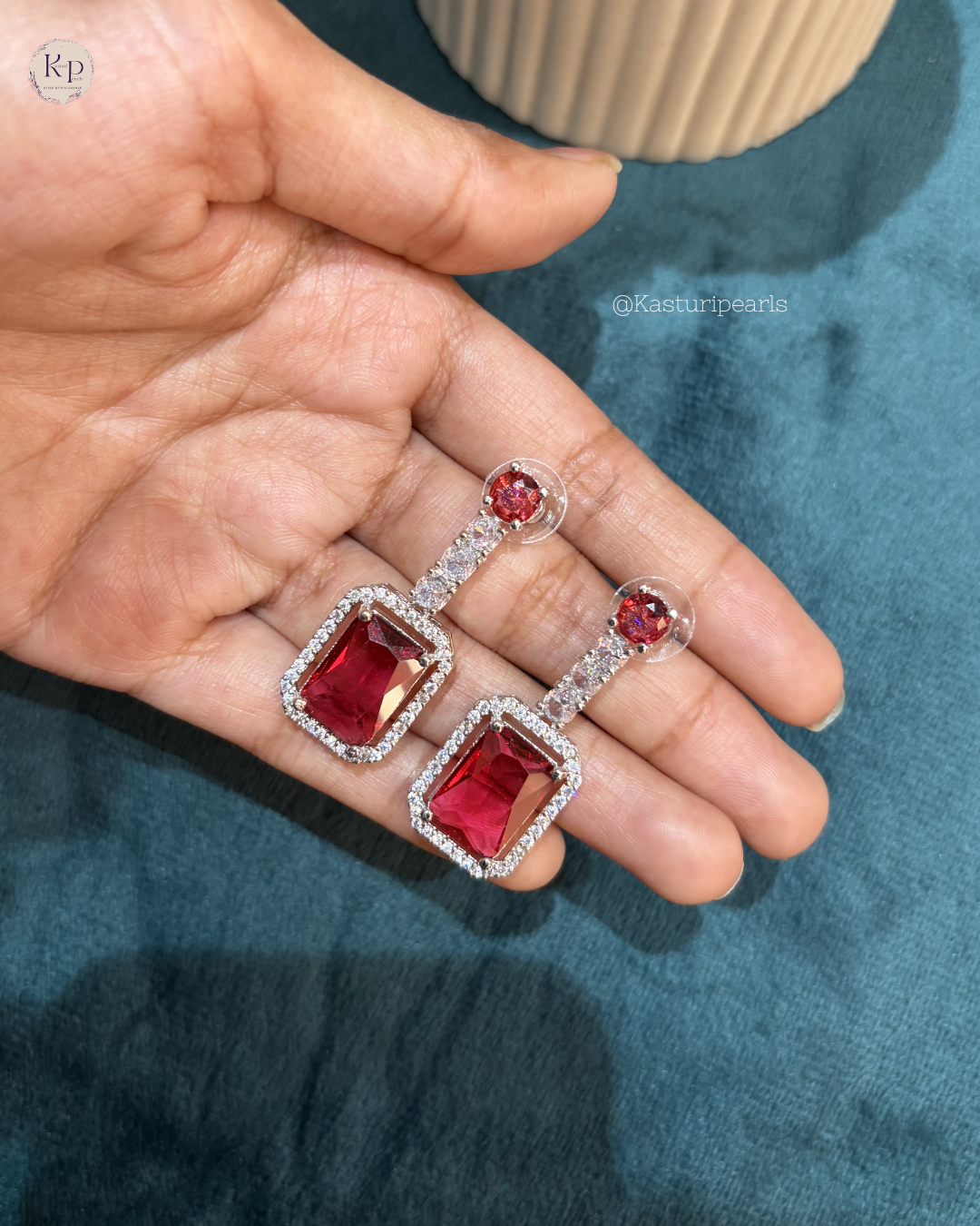 Chaitra Ruby AD Earrings