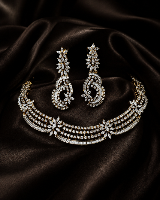 Ishani gold polish Necklace set