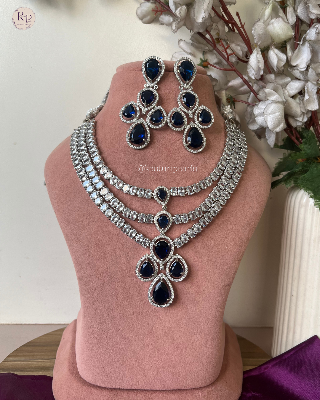 Dhira American Diamond Necklace set