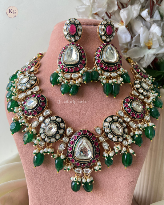 Geet Multi Polki Kundan Necklace set