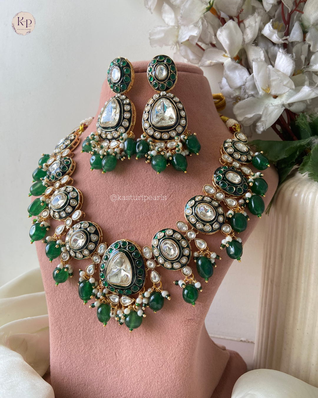 Geet Green Polki Kundan Neckset