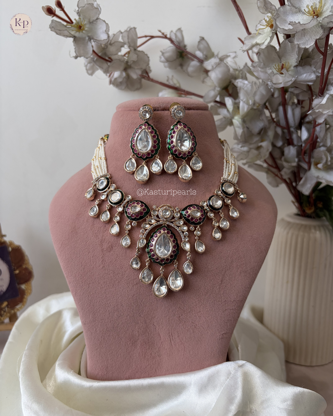 Gopi Moisannite Polki Neckset