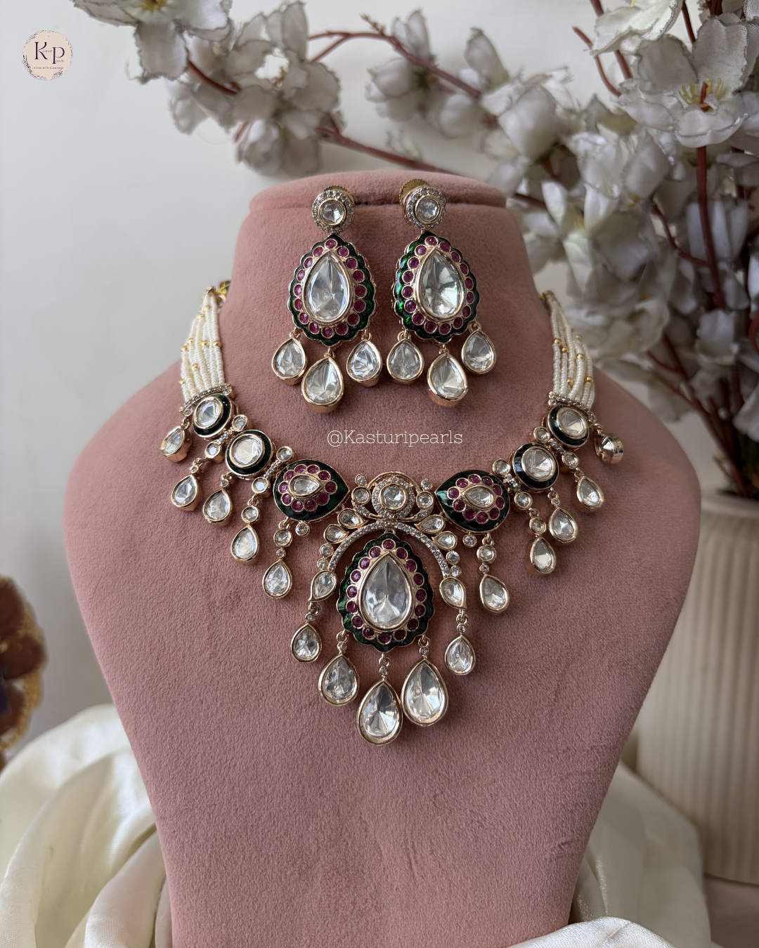 Gopi Moisannite Polki Neckset