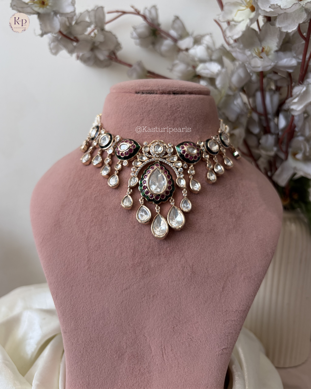 Gopi Moisannite Polki Neckset