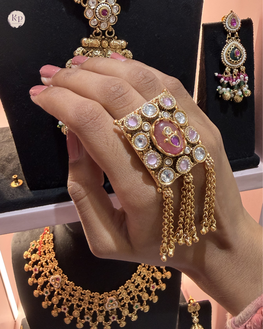 Gunjan pink Heritage Ring