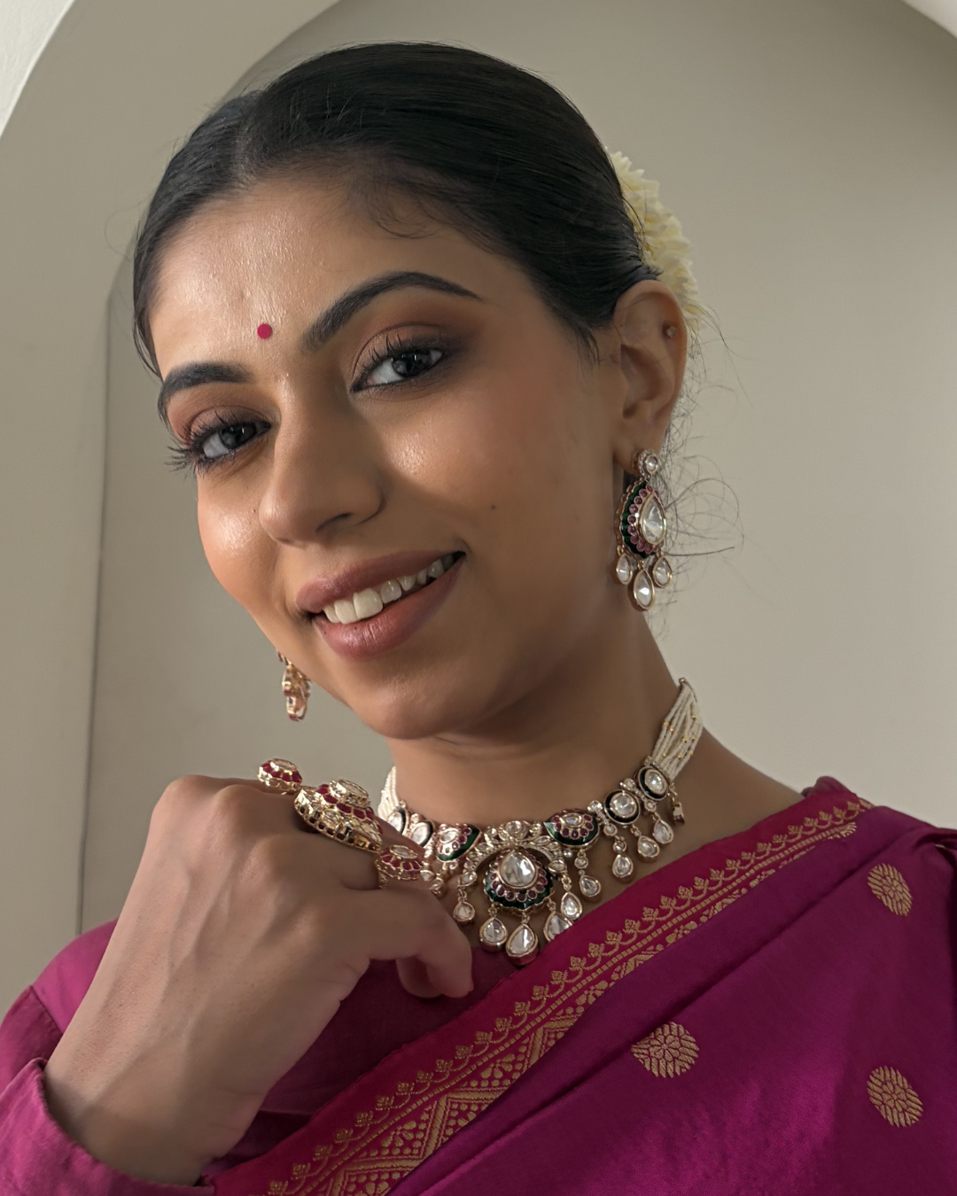 Gopi Moisannite Polki Neckset