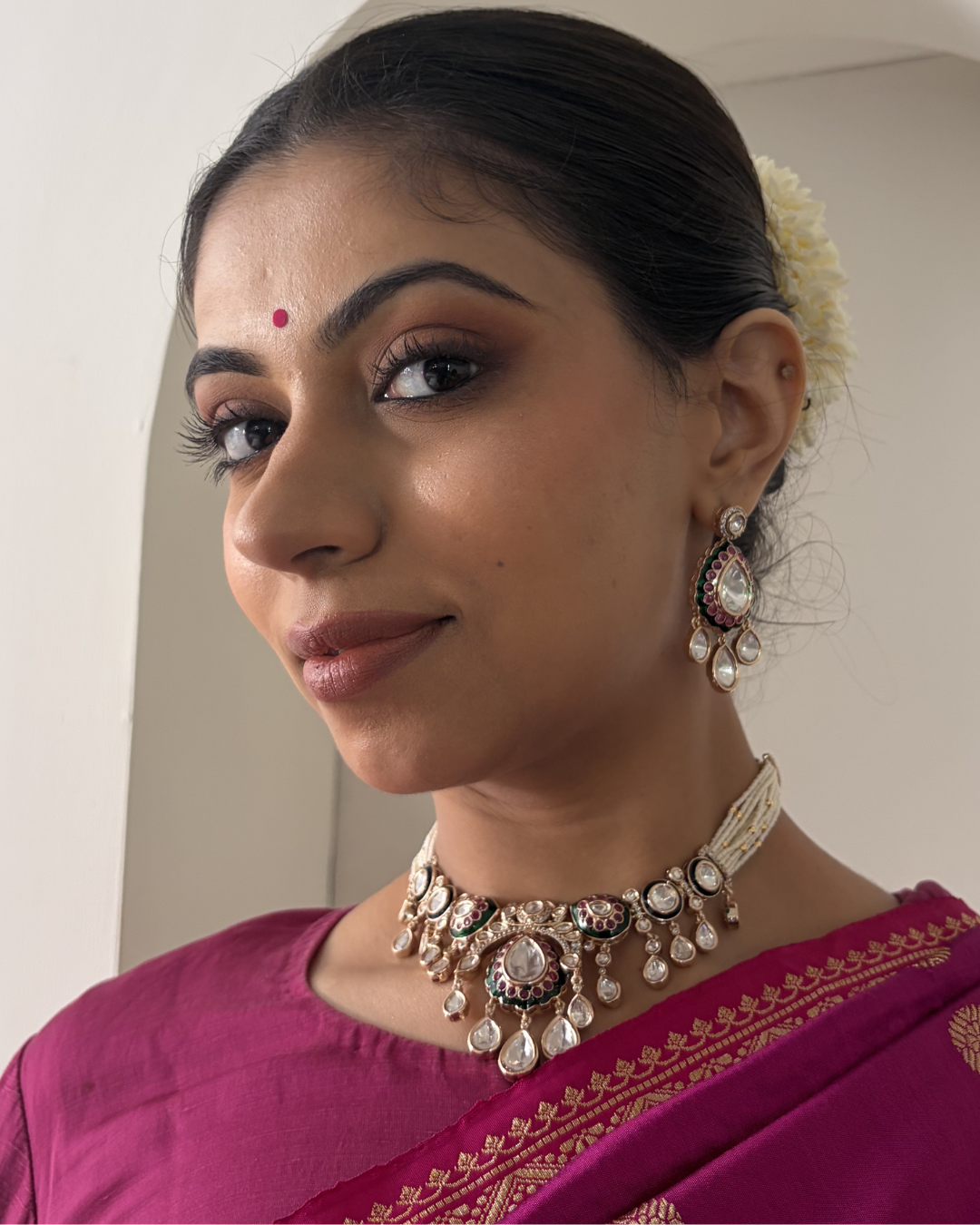 Gopi Moisannite Polki Neckset