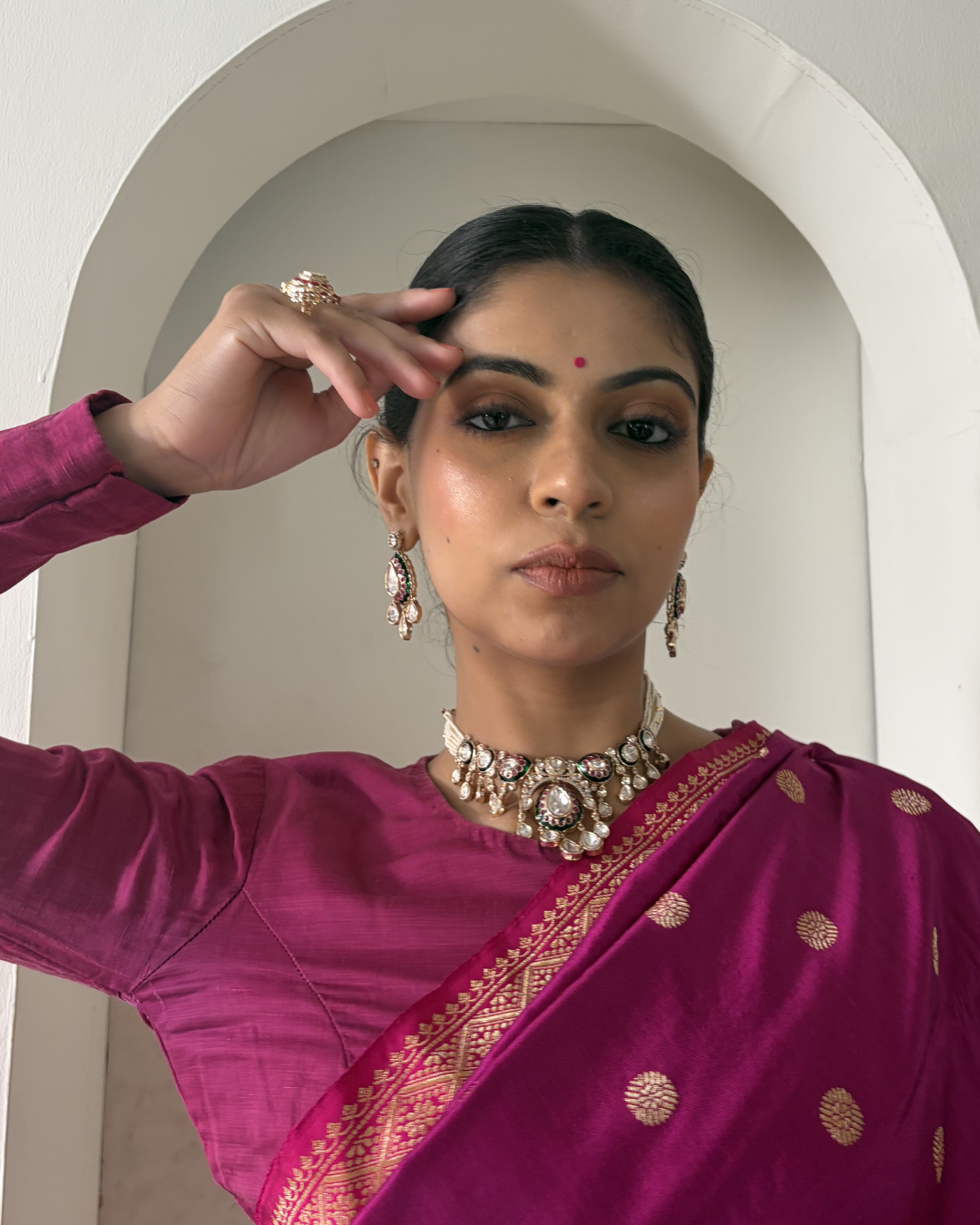 Gopi Moisannite Polki Neckset