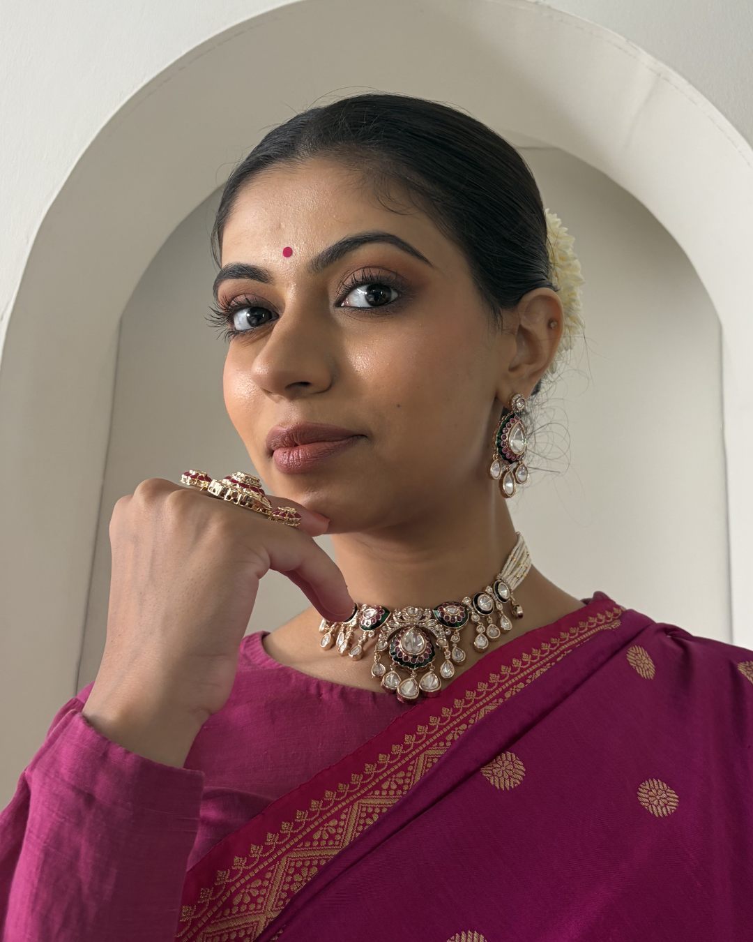 Gopi Moisannite Polki Neckset