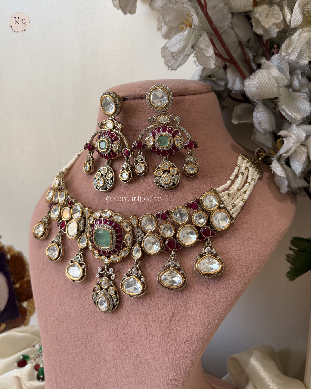 Hemali Moisannite kundan Neckset