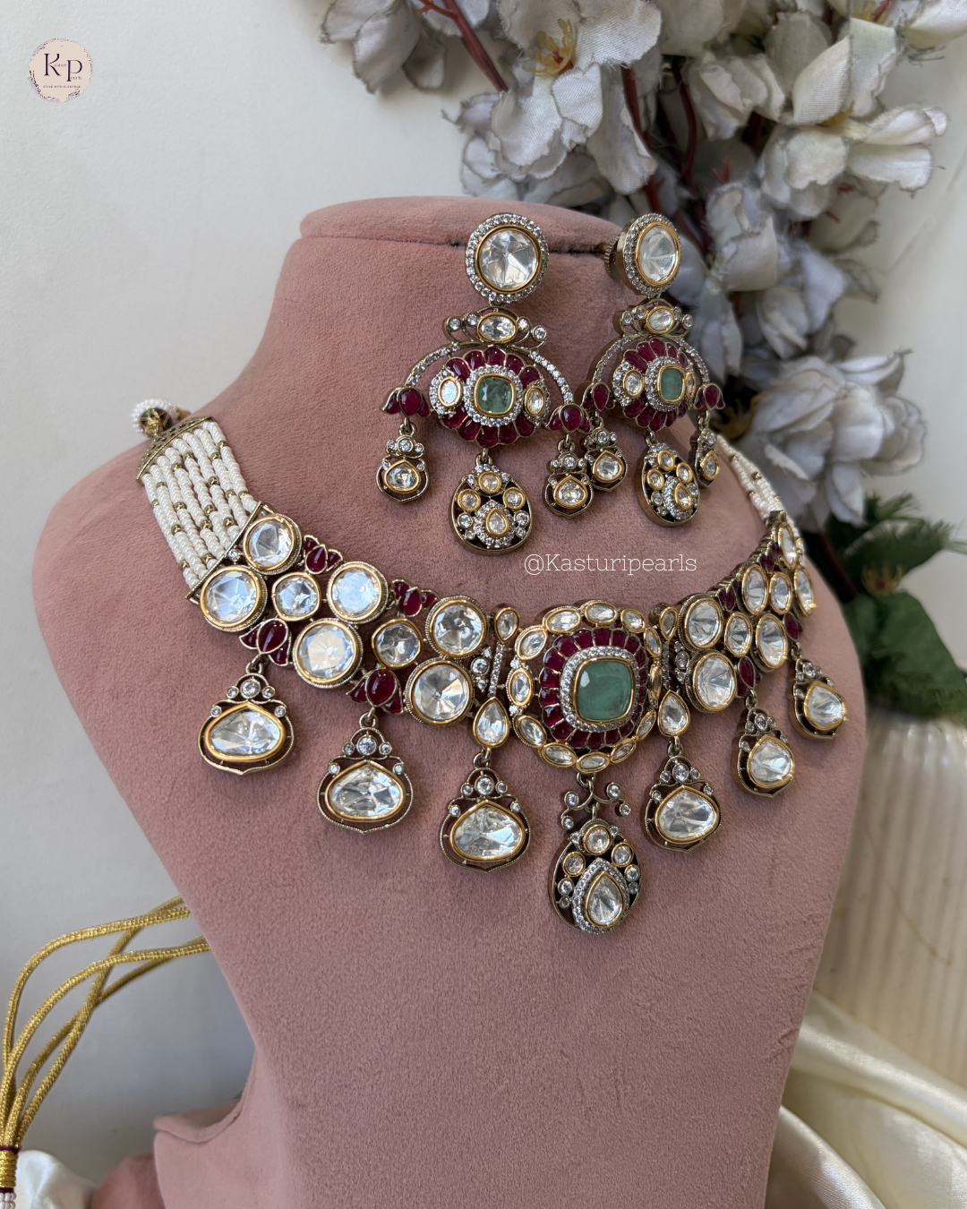 Hemali Moisannite kundan Neckset