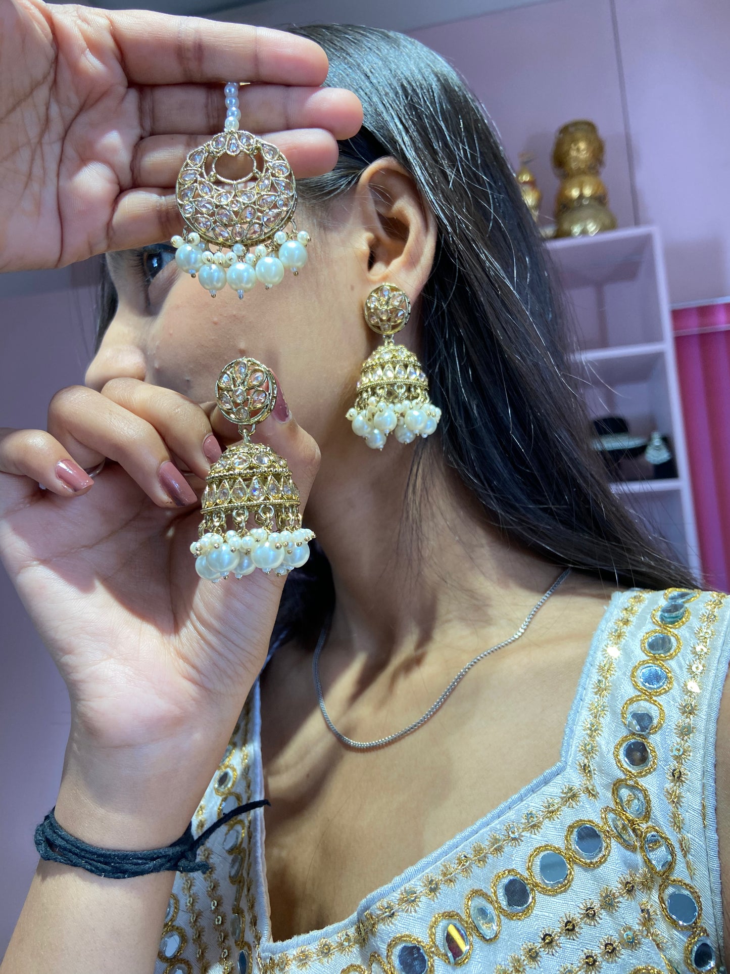 Sanchi Reverse Poli Kundan Jumka