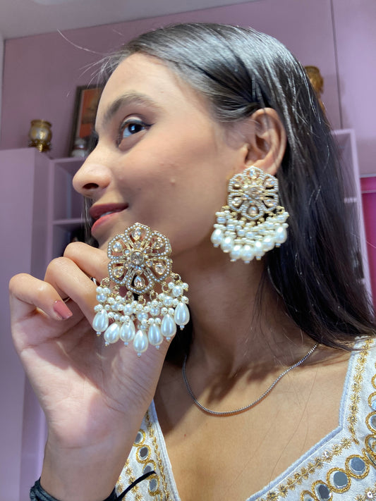 Sarika Reverse Polki Kundan earrings