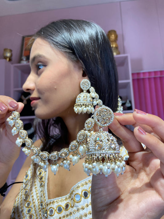 Anjana Reverse  Polki Kunadan Earrings