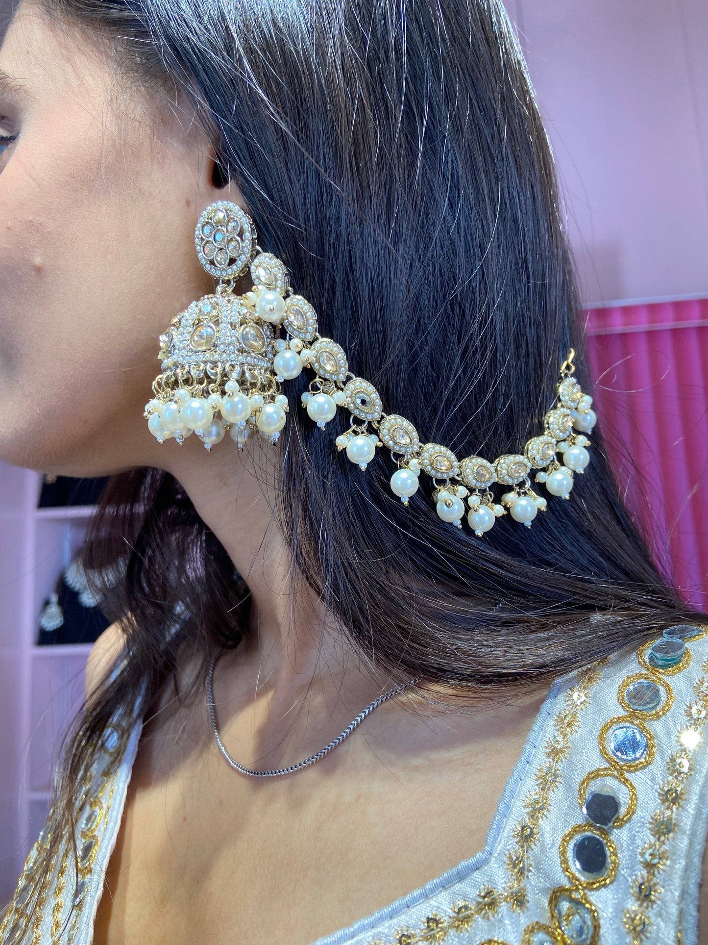 Anjana Reverse  Polki Kunadan Earrings