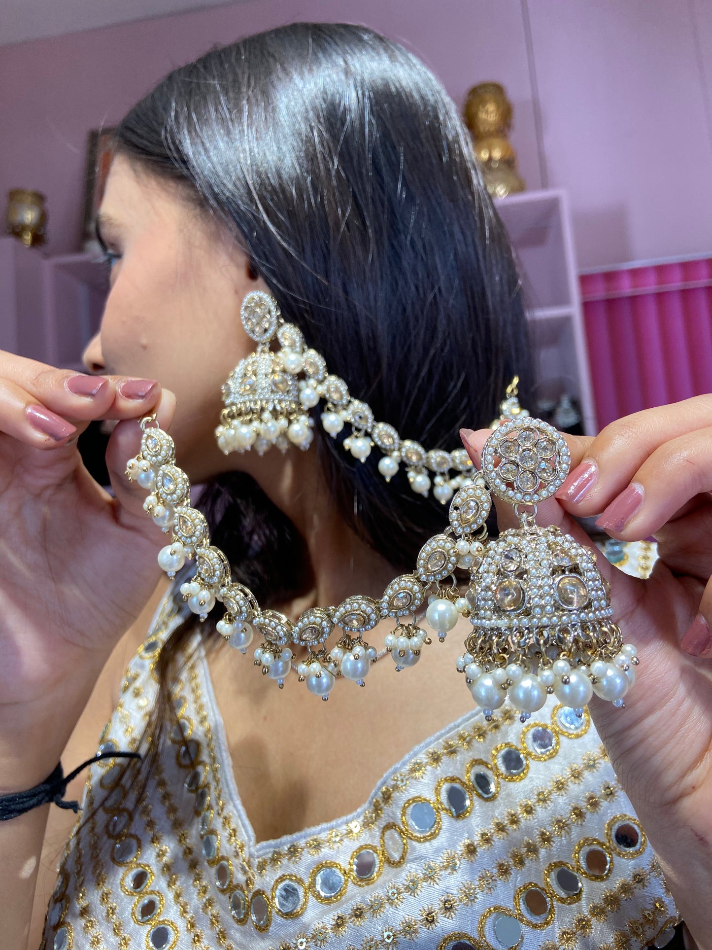 Anjana Reverse  Polki Kunadan Earrings