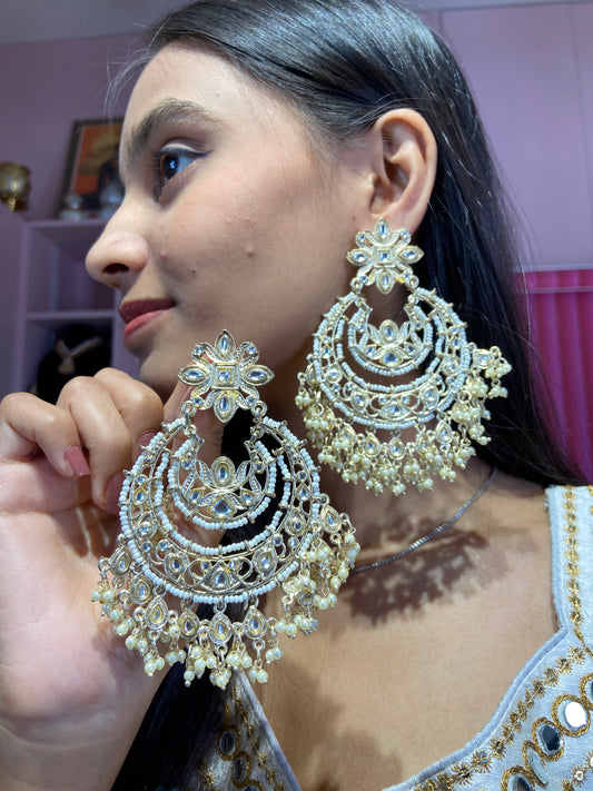 Zeba Reverse Polki Kundan earrings