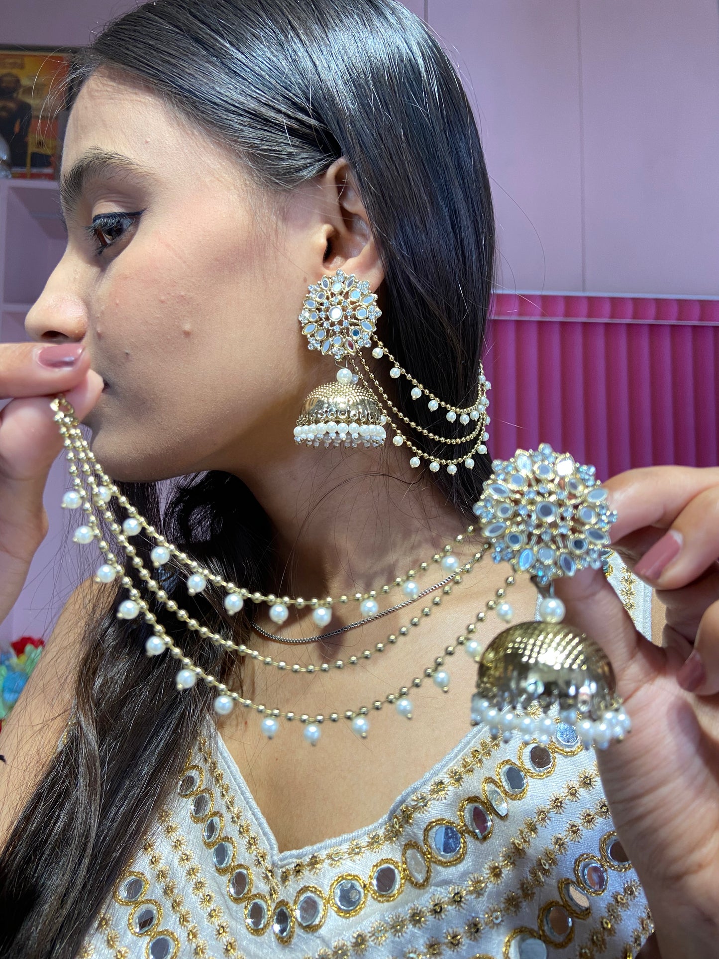 Apeksha Reverse Polki Kundan Earrings