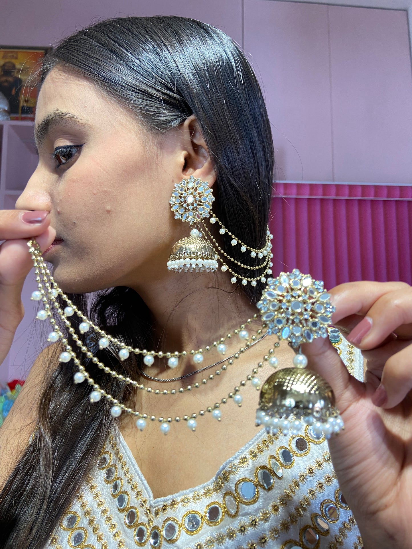 Apeksha Reverse Polki Kundan Earrings