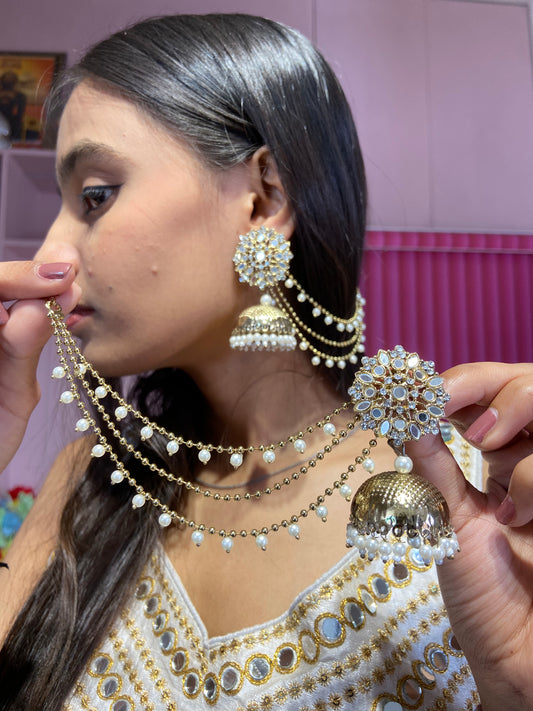 Apeksha Reverse Polki Kundan Earrings