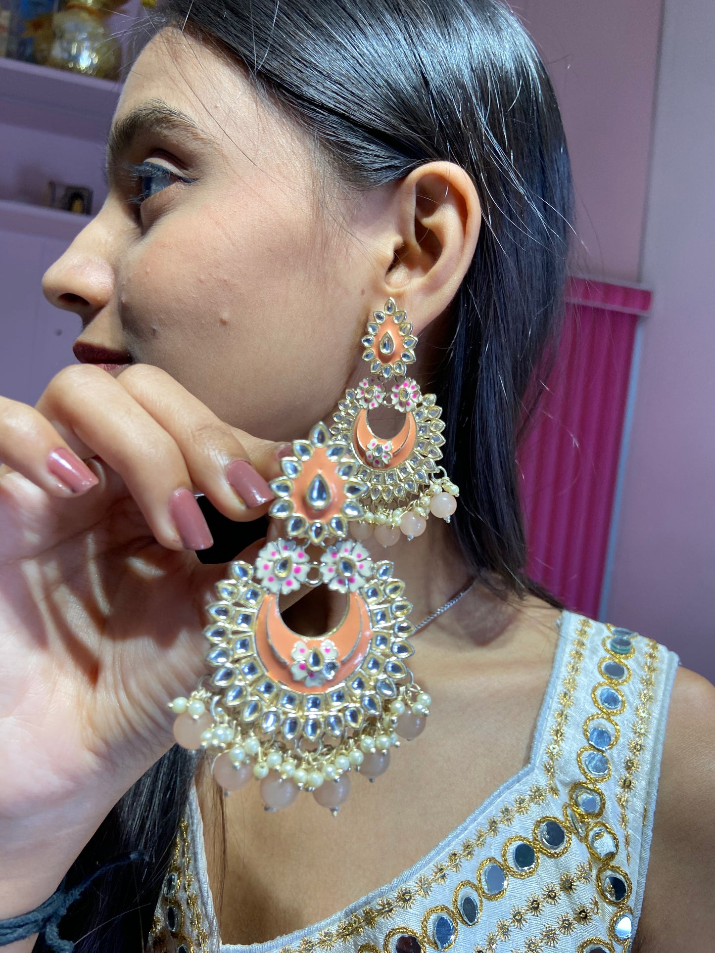 Nitya Reverse Polki Kundan Earrings