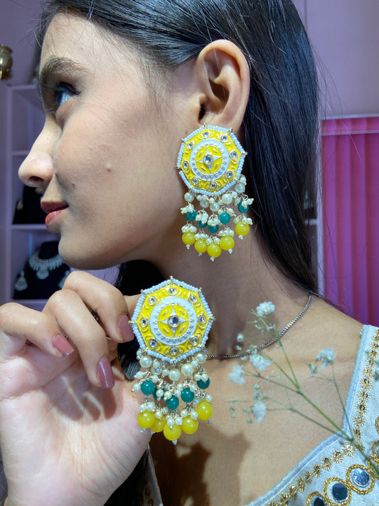 Janvi meenakari kundan earrings