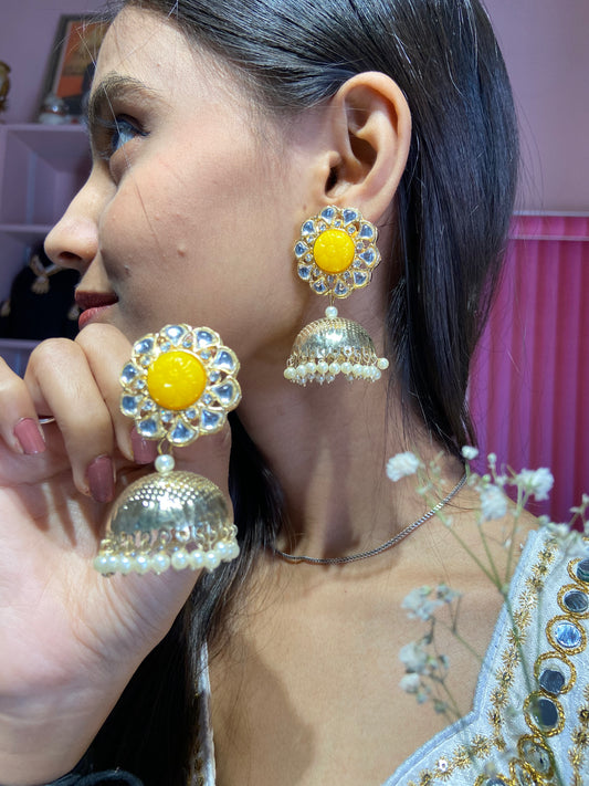 Kashmira Reverse Polki Kundan earrings