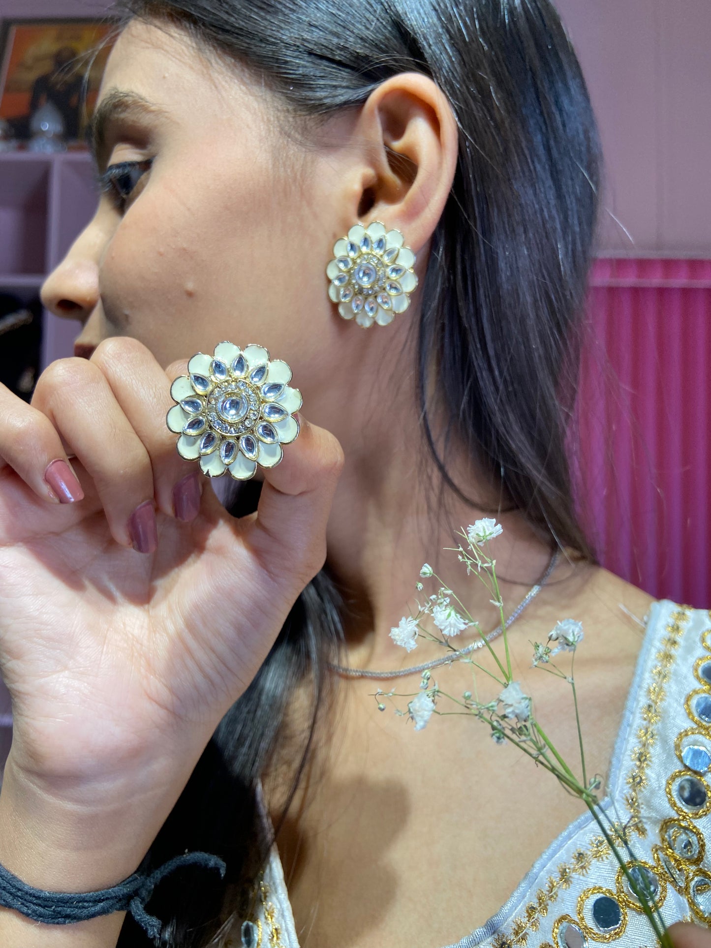 Lavanya Kundan earrings