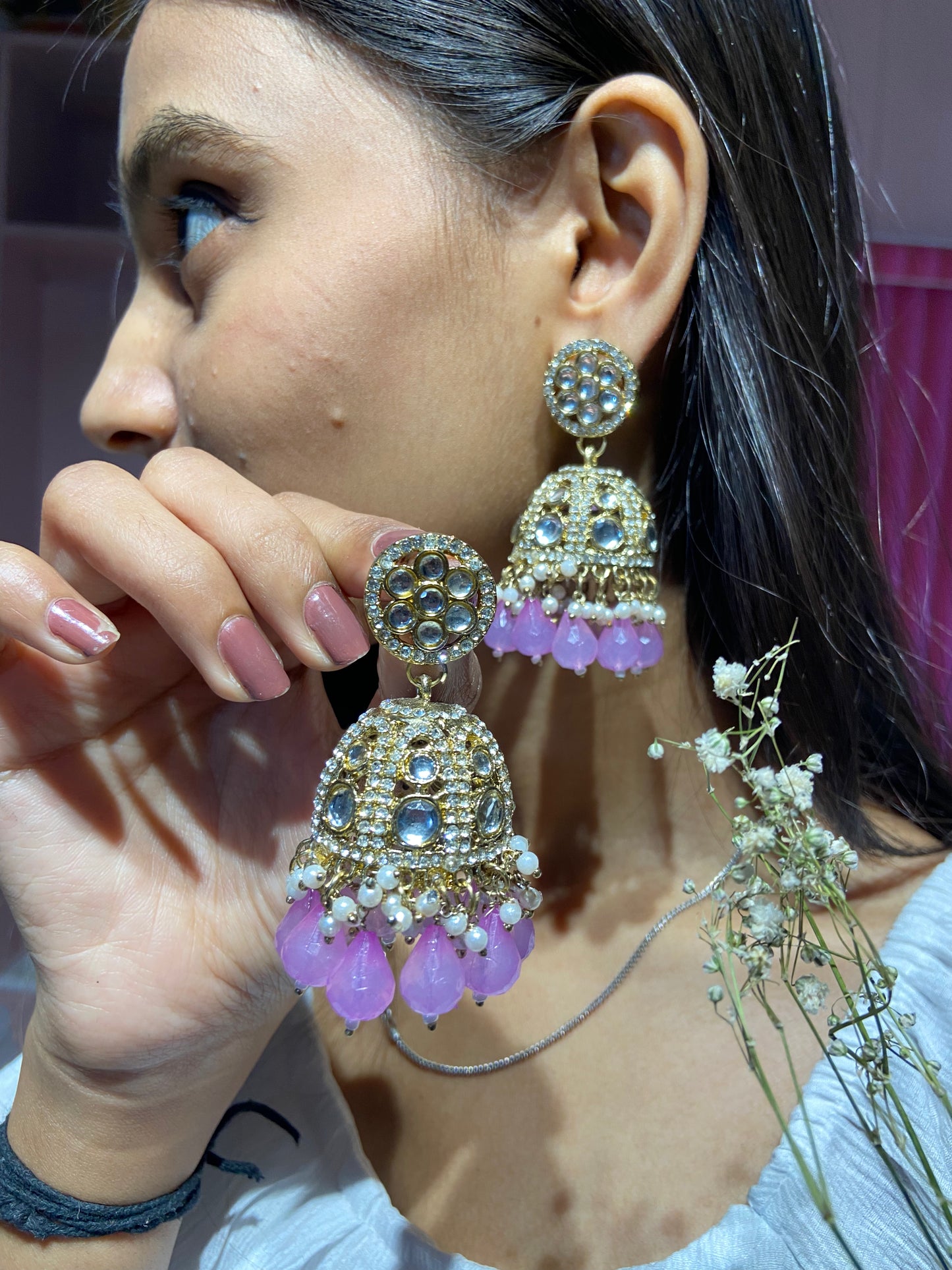 Minie Polki kundan Jhumki