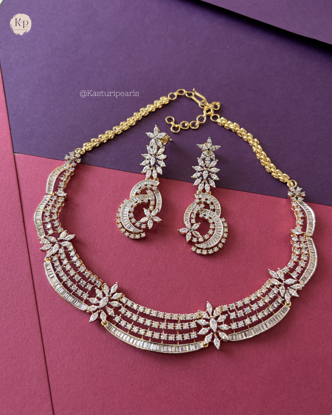 Ishani gold polish Necklace set