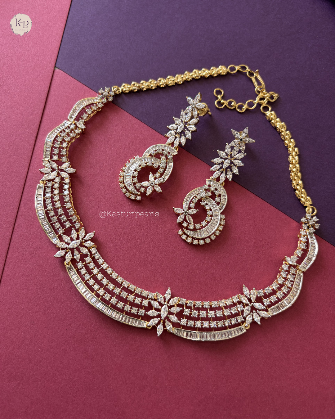 Ishani gold polish Necklace set
