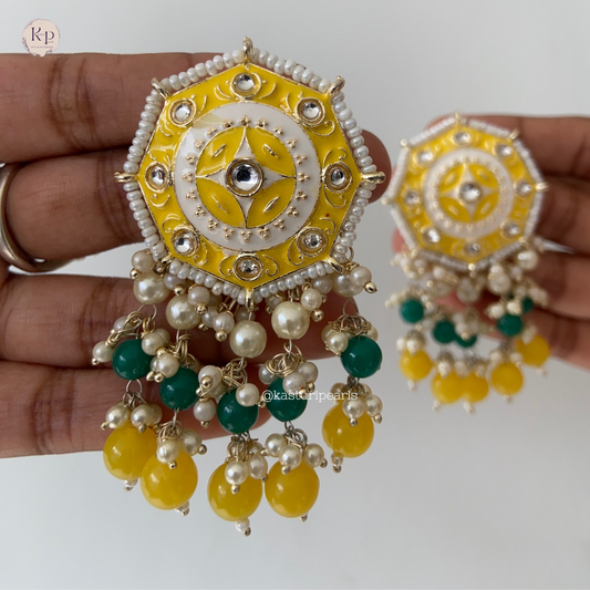 Janvi meenakari kundan earrings