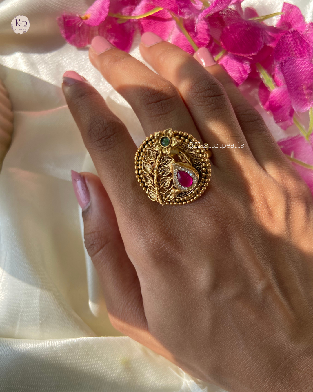 Jhanvi Antique Copper Ring