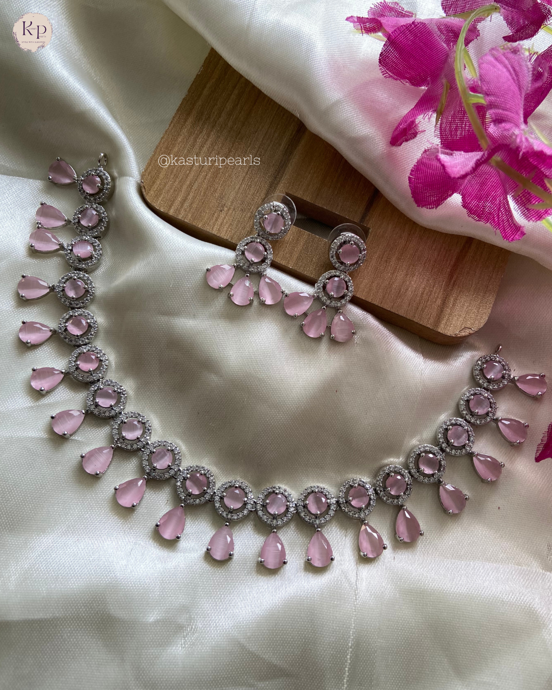 Jigyasa Pink AD Neckset
