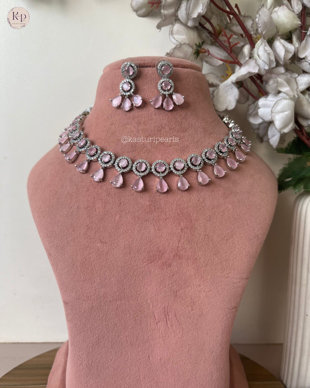 Jigyasa Pink AD Neckset