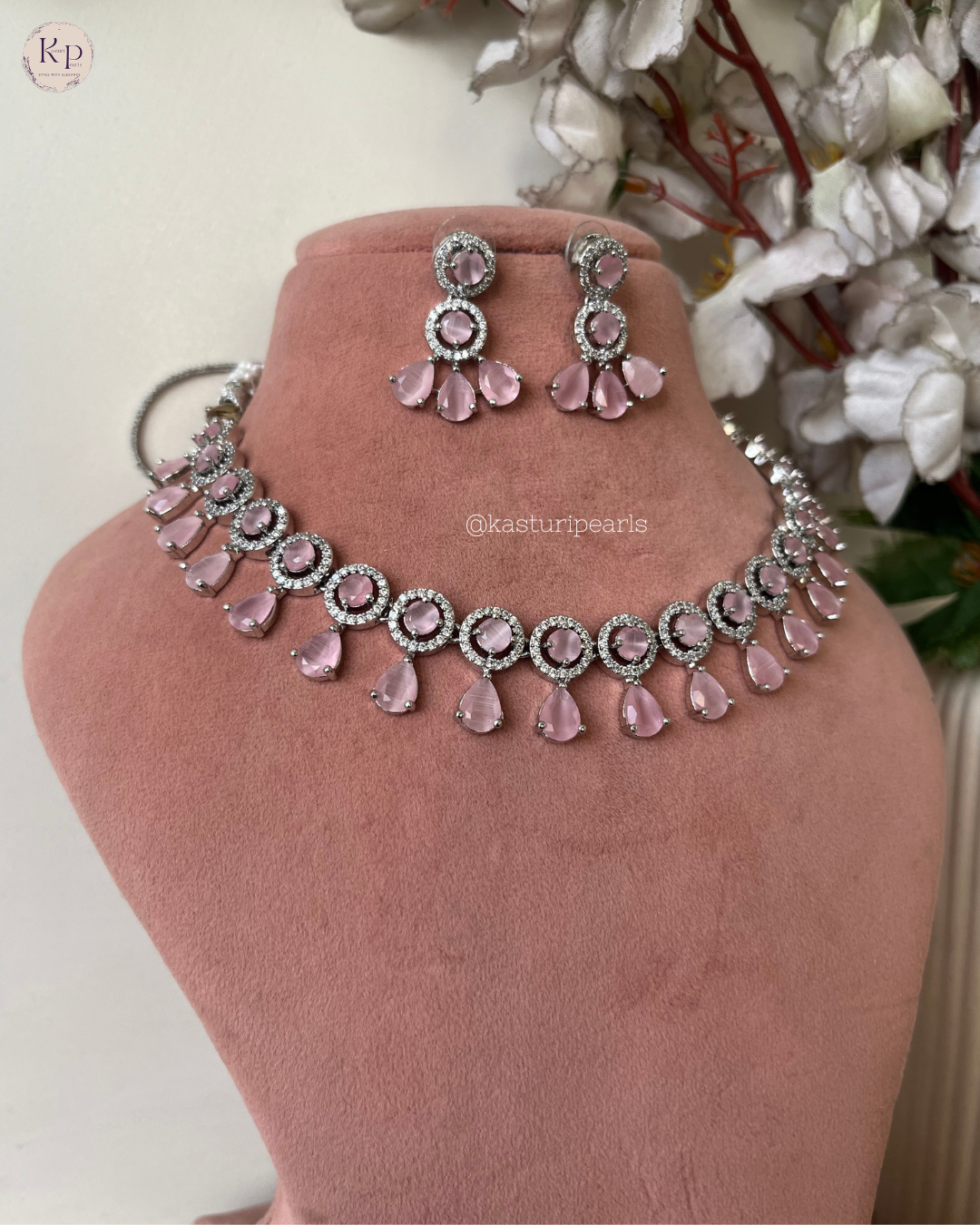 Jigyasa Pink AD Neckset