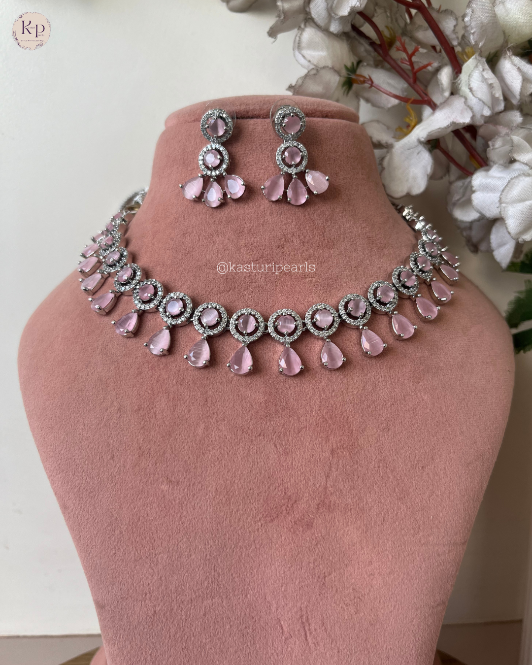 Jigyasa Pink AD Neckset