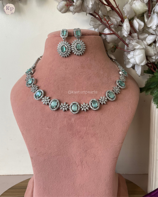 Jinni Mint American diamond Neckset