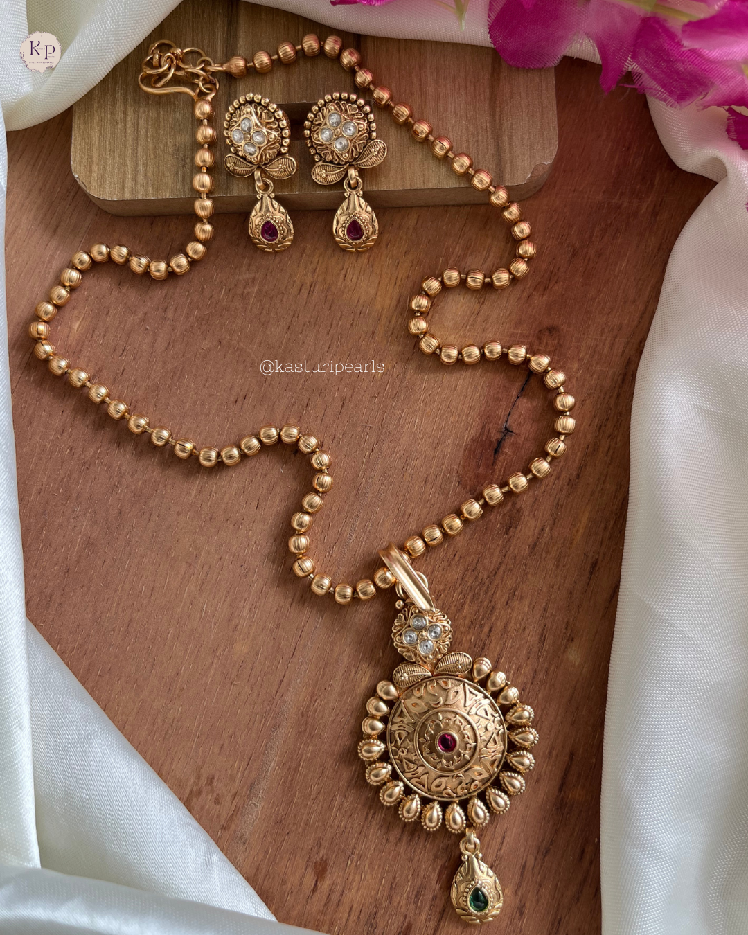 Juhi Antique Copper Necklace Set