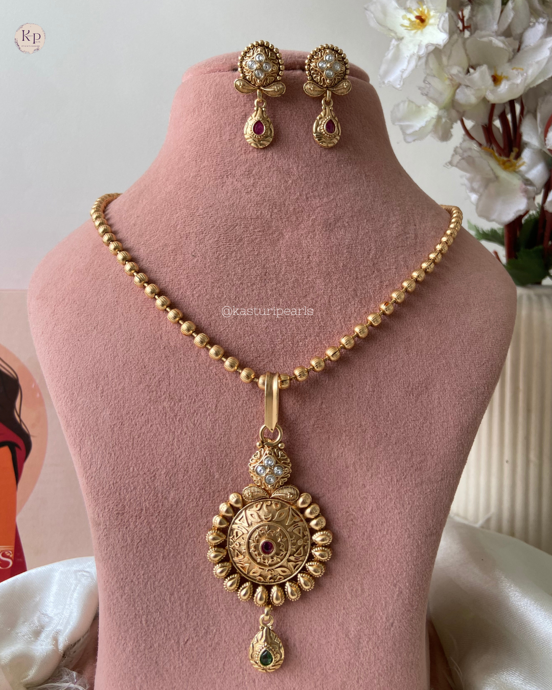 Juhi Antique Copper Necklace Set