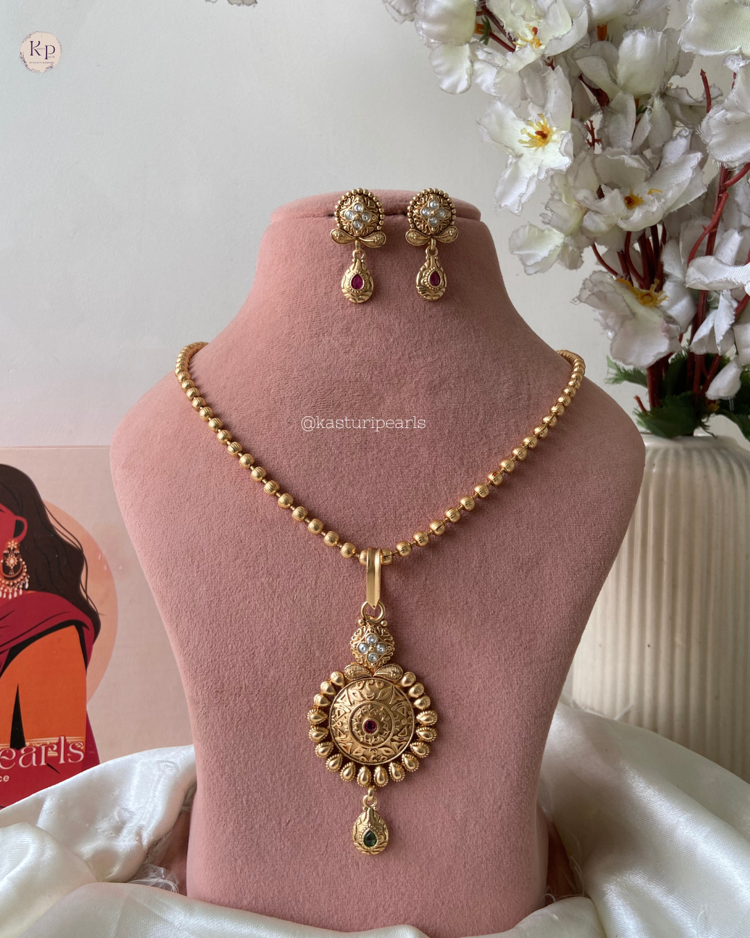 Juhi Antique Copper Necklace Set