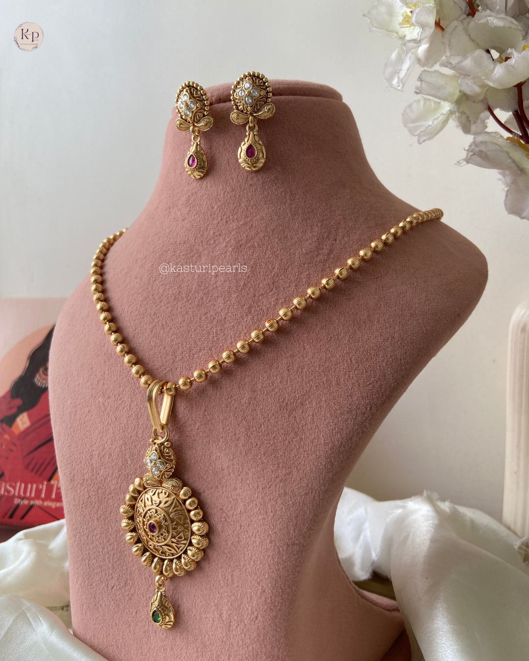 Juhi Antique Copper Necklace Set