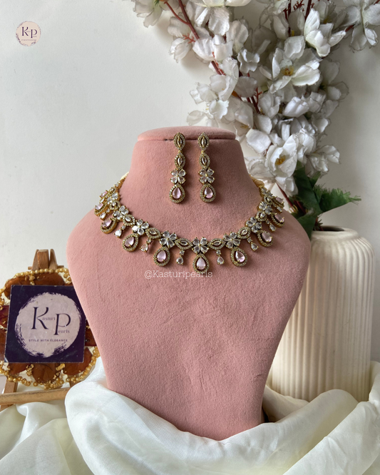kamini Pink Ad Neckset