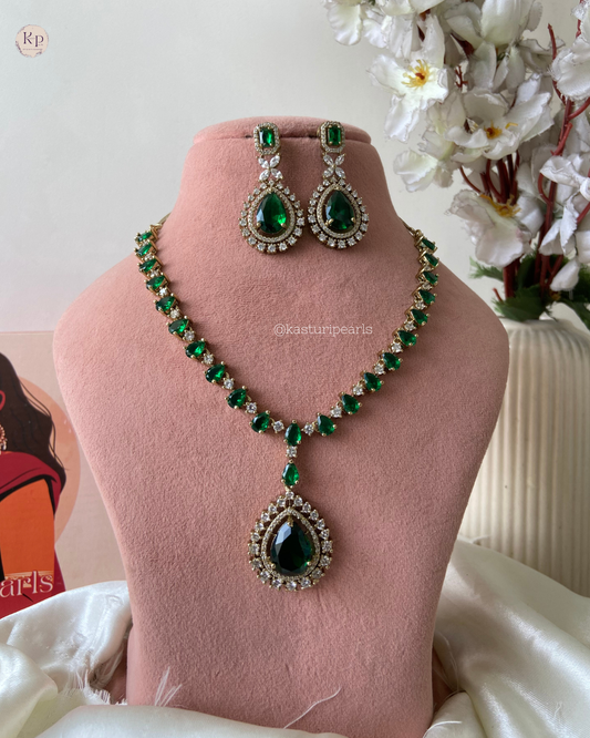 Kaamini Green AD Necklace set