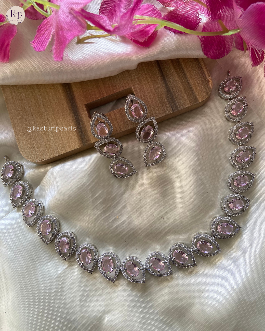 Kaveri Pink AD Neckset